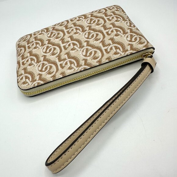 NWOT Coach Corner Zip Wristlet with Monogram Print - Gold/Chalk - Picture 9 of 11